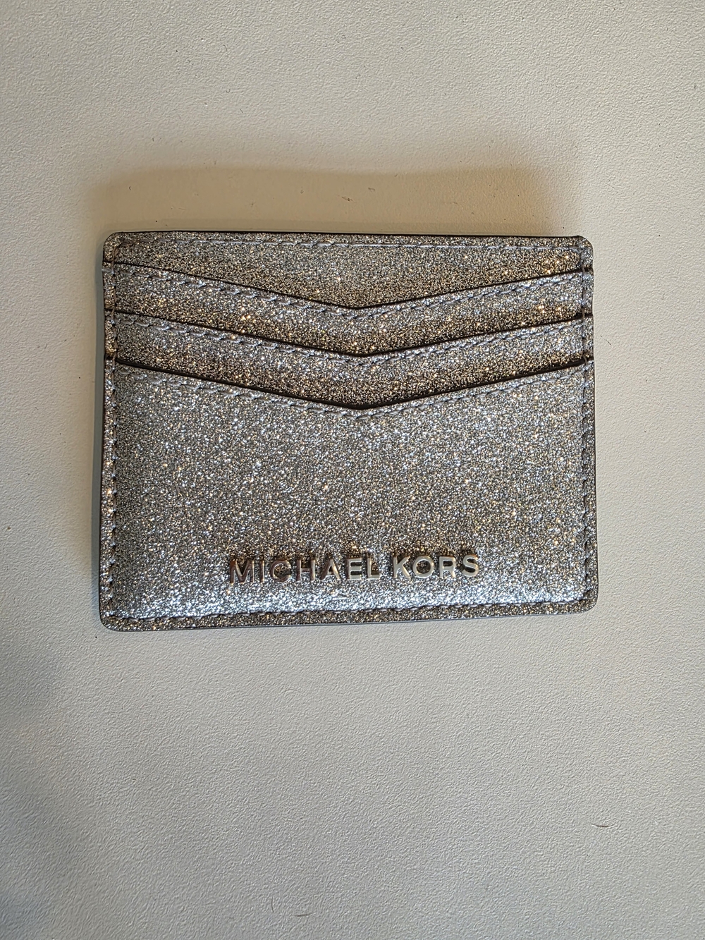 Michael Kors Silver Glitter Card Case